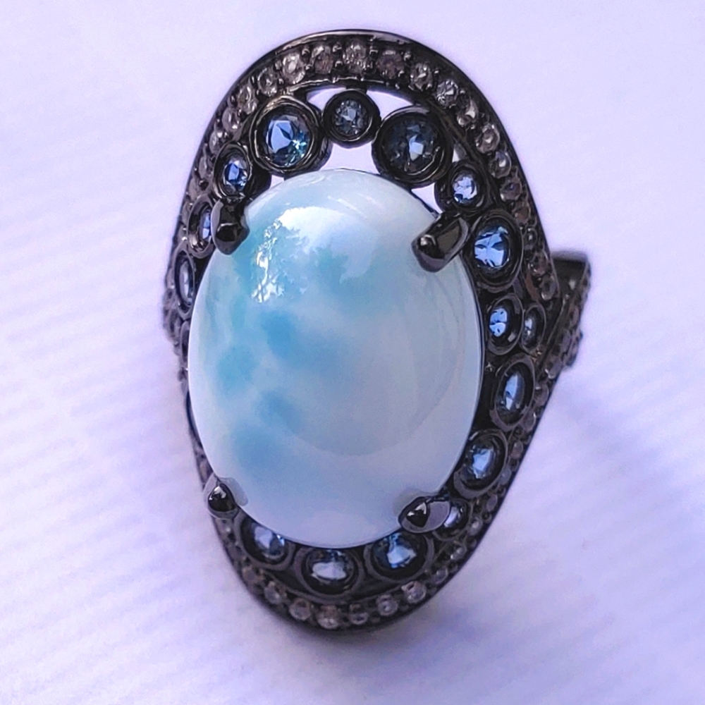 Rarities Carol Brodie larimar, blue topaz, zircon,